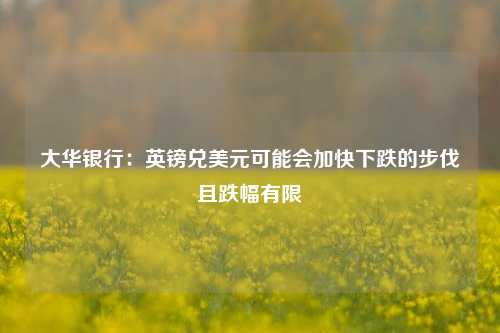 大华银行：英镑兑美元可能会加快下跌的步伐且跌幅有限