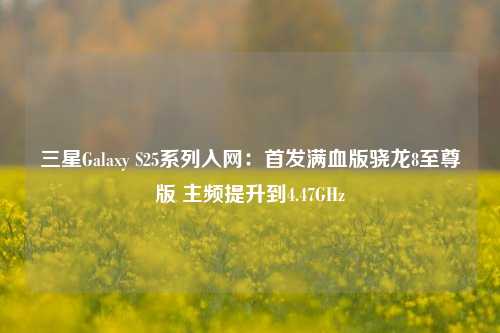 三星Galaxy S25系列入网：首发满血版骁龙8至尊版 主频提升到4.47GHz