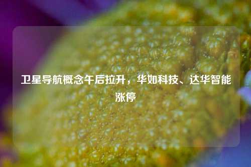 卫星导航概念午后拉升，华如科技、达华智能涨停