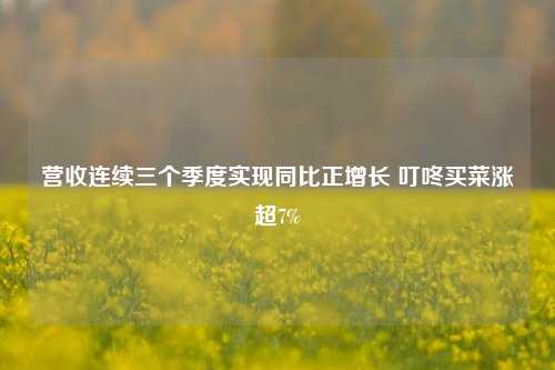 营收连续三个季度实现同比正增长 叮咚买菜涨超7%