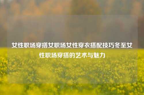 女性职场穿搭女职场女性穿衣搭配技巧冬至女性职场穿搭的艺术与魅力