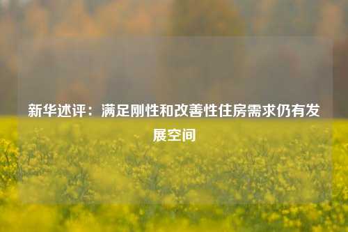 新华述评：满足刚性和改善性住房需求仍有发展空间