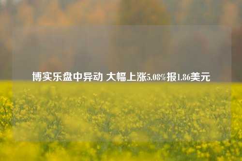 博实乐盘中异动 大幅上涨5.08%报1.86美元