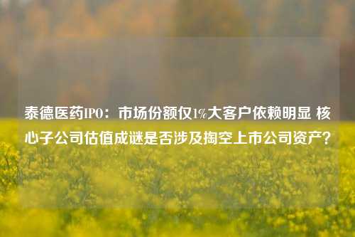 泰德医药IPO：市场份额仅1%大客户依赖明显 核心子公司估值成谜是否涉及掏空上市公司资产？